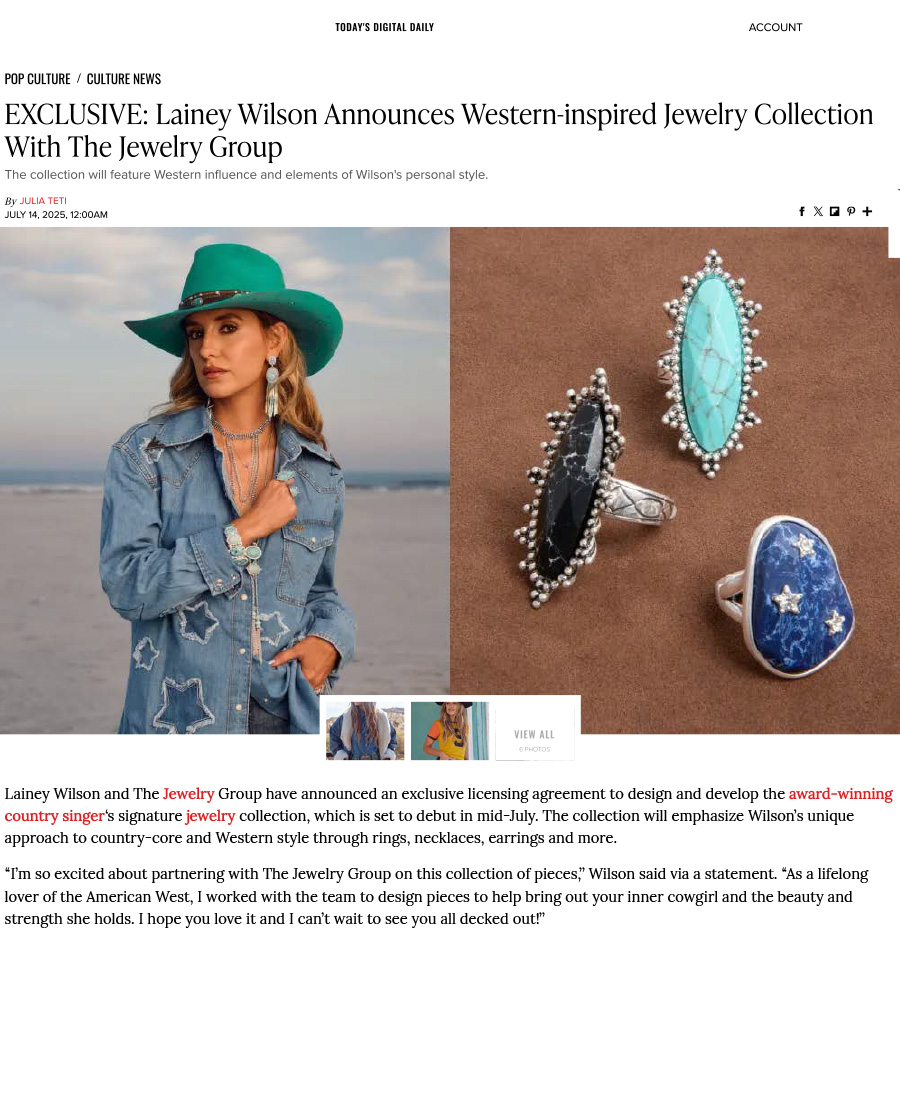 Cover of WWD: Lainey Wilson Collection Launch 2025