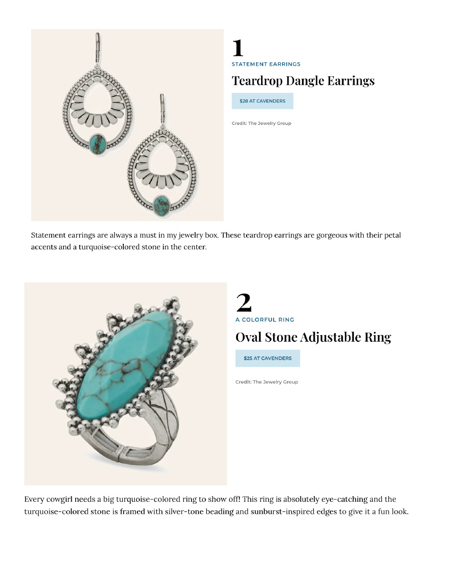 Editorial of Country Living: Lainey Wilson Launched Her Own Jewelry Line and It's Totally Western Inspired