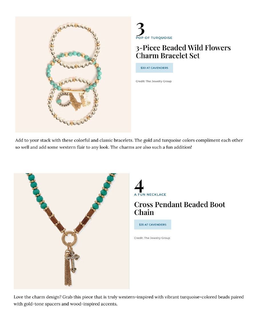 Editorial of Country Living: Lainey Wilson Launched Her Own Jewelry Line and It's Totally Western Inspired