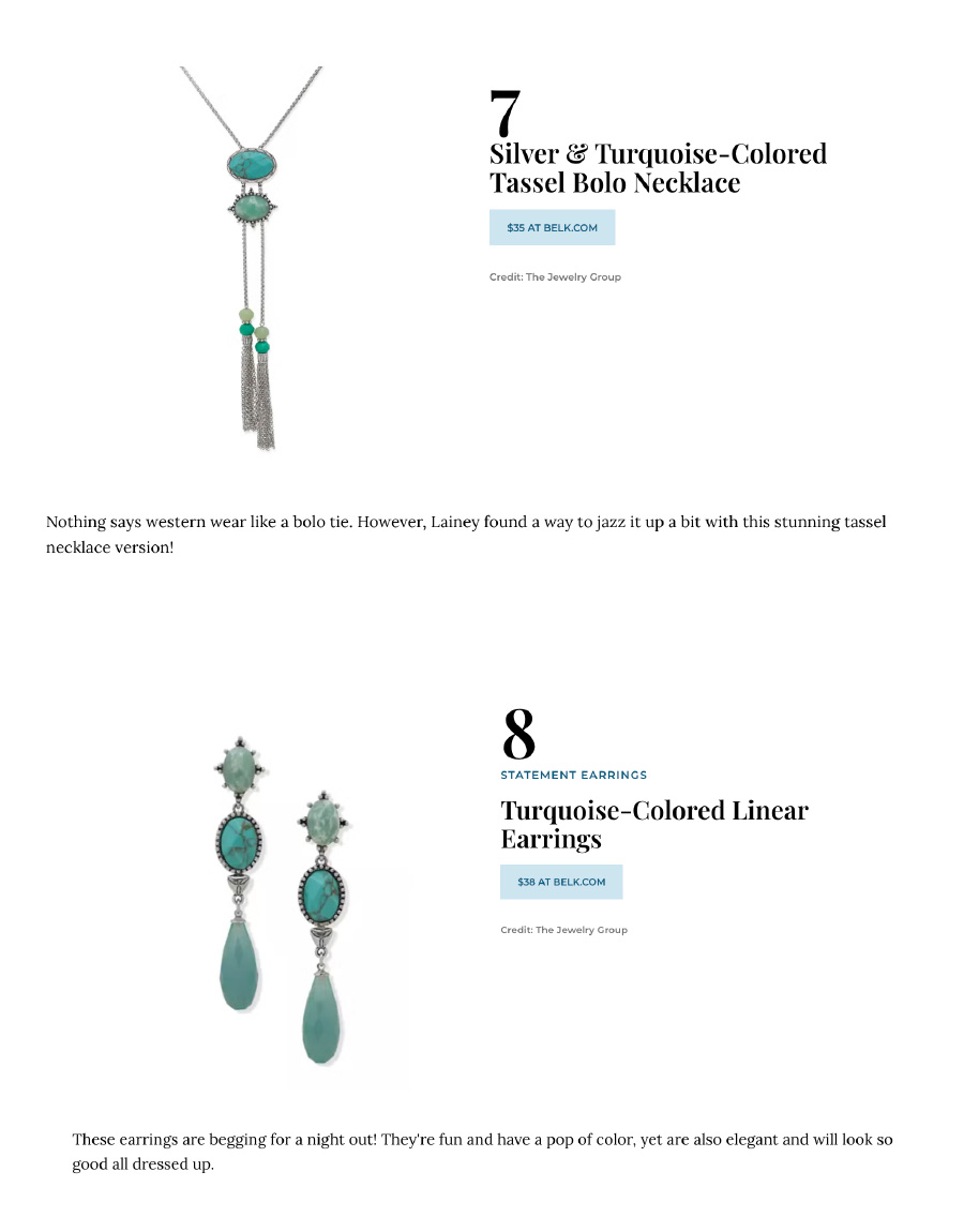 Editorial of Country Living: Lainey Wilson Launched Her Own Jewelry Line and It's Totally Western Inspired