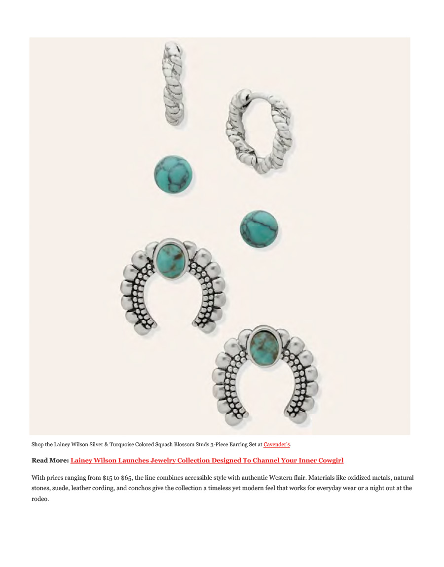 Editorial of Cowgirl Magazine: Lainey Wilson’s Jewelry Collection Now Available At Top Western Retailers